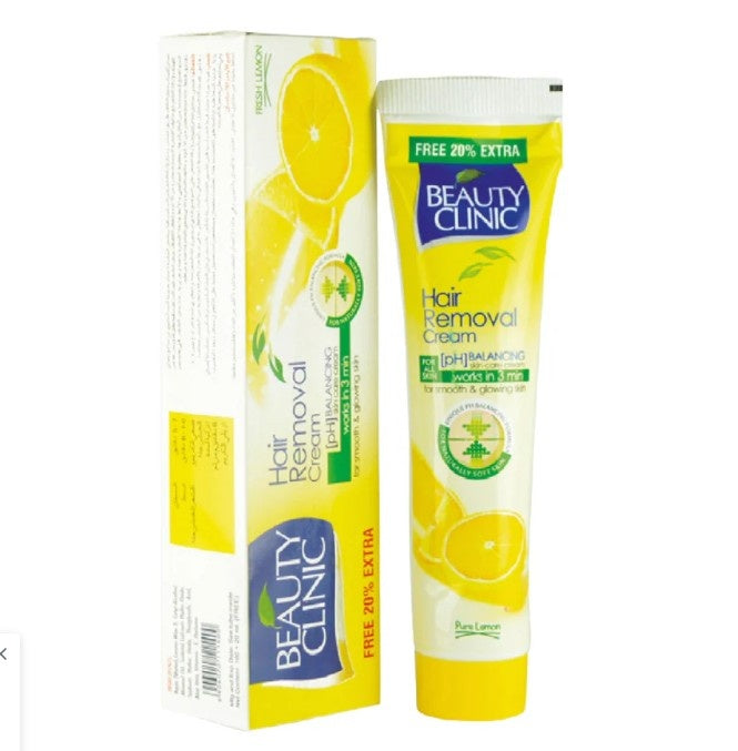 BEAUTY CLINIC HAIR REMOVAL CREAM 120GM LEMON